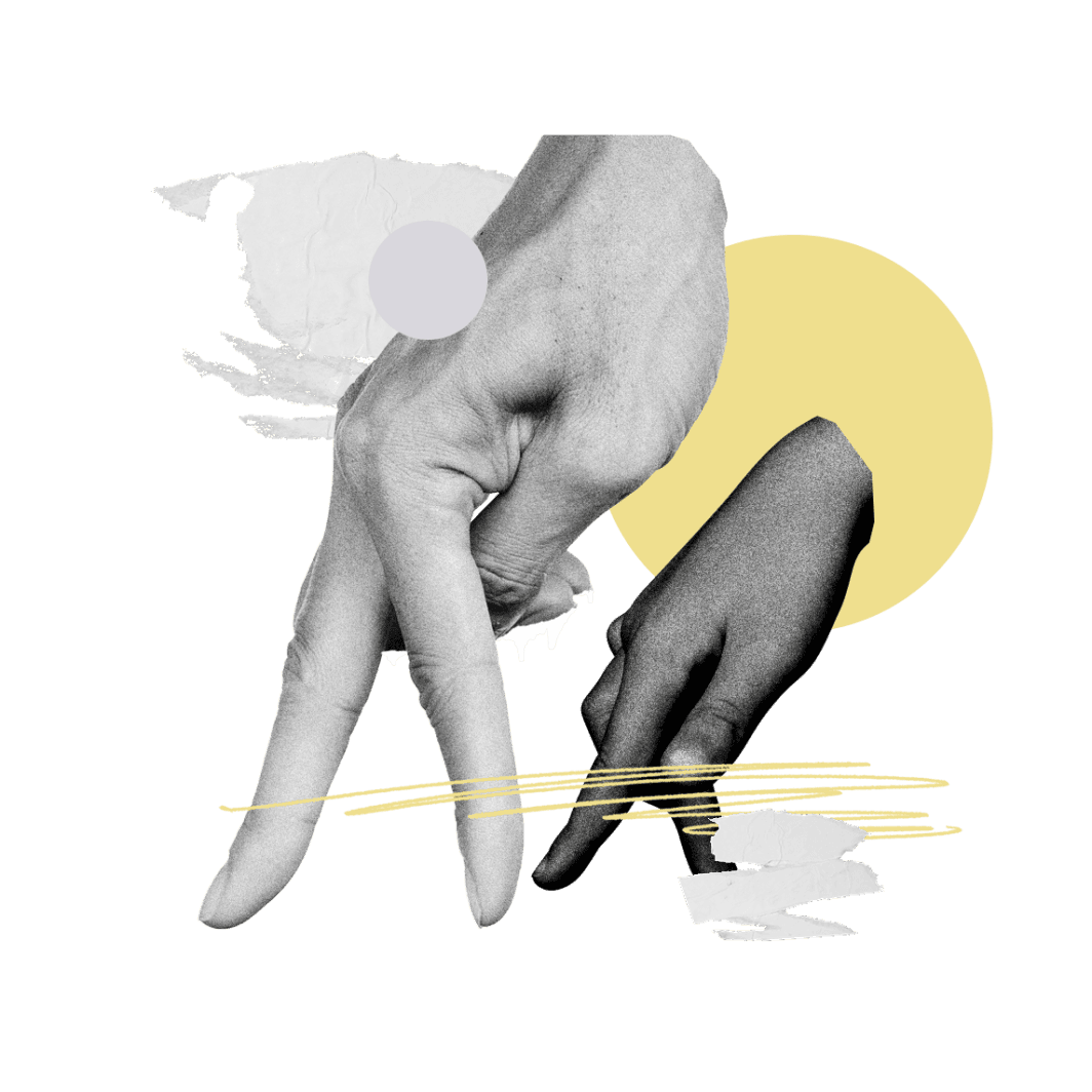 Zwei Hände mit "laufenden" Fingern - Illustration